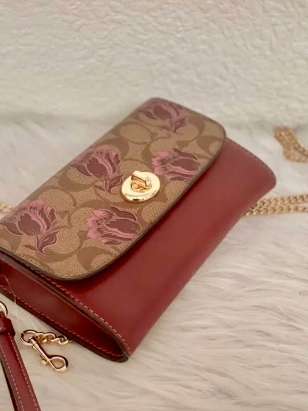 Coach Desert Tulip Print Chain Crossbody - Picture 3 of 6